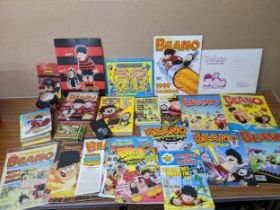 A collection of The Beano memorabilia to include Summer Specials, promotional copies, comic, jigsaw,