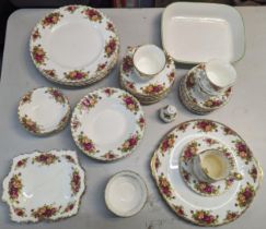 Royal Albert old Country Roses A/F, part service to include dinner plates, cups and saucers,