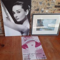 A 2006 National Museum 'Passion for Fashion' poster, 43cm x 59cm, a large Audrey Hepburn portrait on