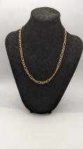 A 9ct gold Figaro link necklace, total weight 9.4g Location: