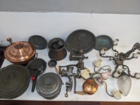 Early 20th century Turkish cooking ware to include copper tureens, metal sieve, lidded pots and