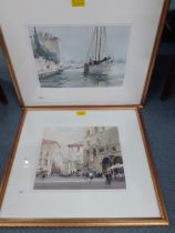 Dennis Page - The Yacht Vaar, Venice, a watercolour, 33cm x 23cm, signed lower left hand corner,