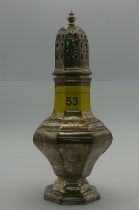 A silver sugar caster hallmarked Birmingham 1974, total weight 140.1g Location: