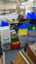 A quantity of plastic storage boxes Location:
