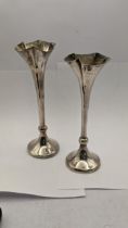 Two silver spill vases, one having weighted base Location: