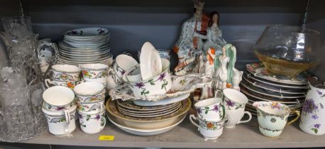 A quantity of mixed to include Paragon, Wetley teacups and saucers, floral painted Schierholz