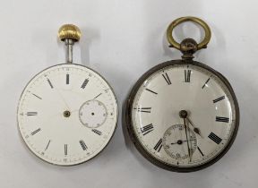 Two pocket watches to include a Victorian open faced silver watch hallmarked London 1870, together