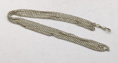 A silver pocket watch chain, total weight 72.5g Location: