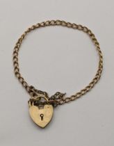 A 9ct gold child's bracelet with a padlock clasp, 3.2g Location: