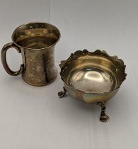 A Birmingham 1945 silver cup, together with a silver sugar bowl 144.4g Location: