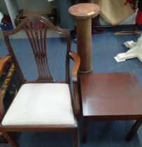 A carver chair, jardiniere stand, and a commode Location: RAB