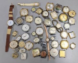 Mixed gents and ladies watches to include a yellow metal ladies Rotary, Sekonda, Ingersoll and