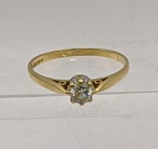 An 18ct gold diamond solitaire ring, Location: