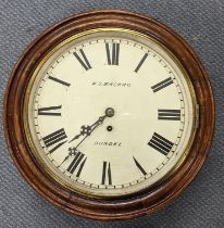 A late 19th/early 20th century 12 inch fusee dial clock, the dial inscribed 'W.S Mackay Dundee',