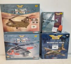 Corgi-Aviation Archive, 4 mixed boxed diecast models, 1:72 and 1:144 scales to include Military