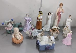 Figures to include Royal Doulton, Coalport, Gobel, Nao, Beswick Beatrix Potter and others Location: