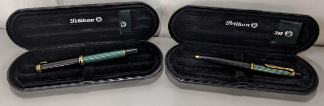 Two Pelican ballpoint pens with boxes A/F Location: