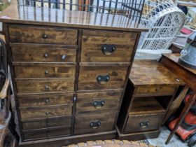 A Laura Ashley chest of drawers and matching bedside chest, the chest of drawers with eight short