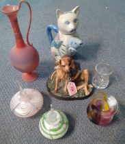 A Royal Doulton figural group 'Buddies' HN number 2546 and other collectables to include art glass