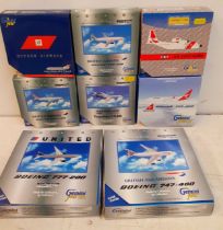 Gemini Jets II and Ma diecast models of commercial aircraft, 1:400 scale to include Boeing 737's,