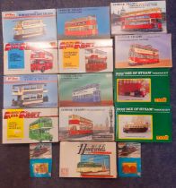 A quantity of Retro Keil Kraft plastic model kits 1:72 scale to include tram sand buses together