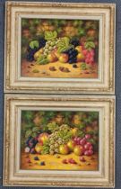 J. F Smith - two still life oil paintings, 39.5cm x 29.5cm, framed Location: