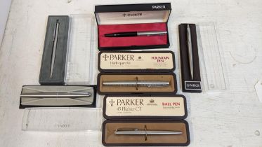 Pens-Parker 45s and Harlequin to include ballpoints and fountain Location: