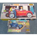 An Aurora plastic model kit of a 1932 motorized and customised Ford Hotrod in original box