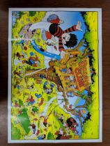 A collection of Dennis the Menace Beano comics and books, also a jigsaw, a 1988 calendar, biscuit