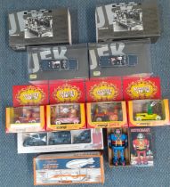 A group of boxed toys to include 2 Mini Champs 1961 toy models of a Lincoln Continental Presidential