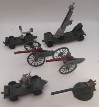 A group of Lone star and others model diecast military transport and weaponry Location: