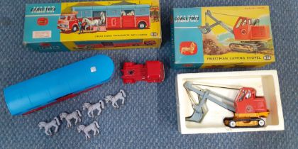 A boxed Corgi Toy Major Circus Horse Transporter with model horses 1130 together with a Priestman