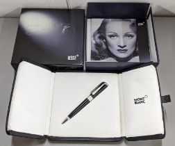 A Mont Blanc Marlene Dietrich ballpoint pen with original fitted box and paperwork Location: