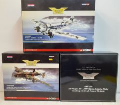 Corgi-Aviation Archive, 3 boxed diecast models, 1:72 scale, to include model AA36904 Junkers Ju 52/