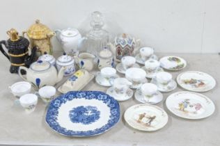 A mixed lot to include cups and saucers by Shelley in wild flowers pattern, three Royal Doulton