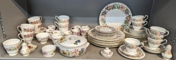 A collection of mixed china cups, saucers, plates and others to include Minton Donovan Bird pattern,