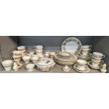 A collection of mixed china cups, saucers, plates and others to include Minton Donovan Bird pattern,