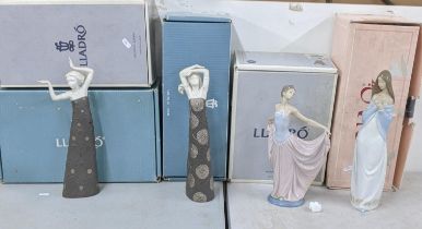 Four Lladro figures with boxes to include Lladro Hesperia, together with Lladro Dancer 5050 figurine