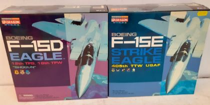Dragon-Circa 2000, 2 Warbirds Series diecast models, 1:72 scale comprising Boeing F-15E Strike Eagle