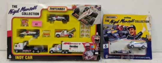 The Nigel Mansell Matchbox collection, serial number NM832 Indy car and NM-810 Location: