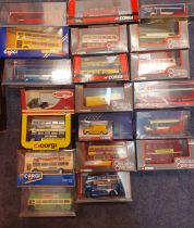Corgi-A quantity of 21 boxed Original Omnibus and other diecast model buses and vans.