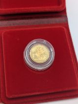 United Kingdom - Elizabeth II (1952 -2022), 1980 proof Half Sovereign in Royal Mint red presentation