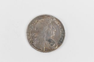 Wreck coins - H.M.S. Association - Charles II (1660-1685), Half Crown dated 1676, Fourth Laureate