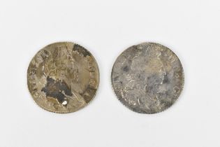 Wreck coins - H.M.S Association - William III (1689-1702), Shillings to include 1697 Chester Mint