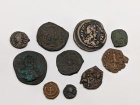 Byzantine Empire - Mixed copper and bronze coinage to include NIKO 40 Nummi, Follis, Half Follis and