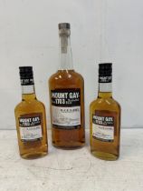 Three bottles of Mount Gay Black Barrel 1 x lt, 2 x 350ml