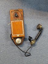 A vintage Gent & Co Wall mounted 'secret service' telephone in a mahogany case Location:LAF