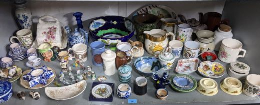 Mixed ceramics to include Royal Doulton Sairey Gamp jug, Irish wade pieces, studio potter,