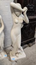 A composition garden statue of a semi-nude classical female, 83cm h Location: FOYER