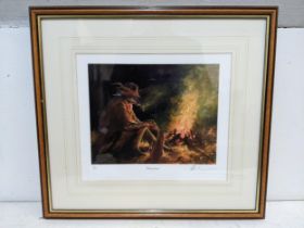 Mick Comoston - Reflection, limited edition signed print, framed and glazed, Location: LWF